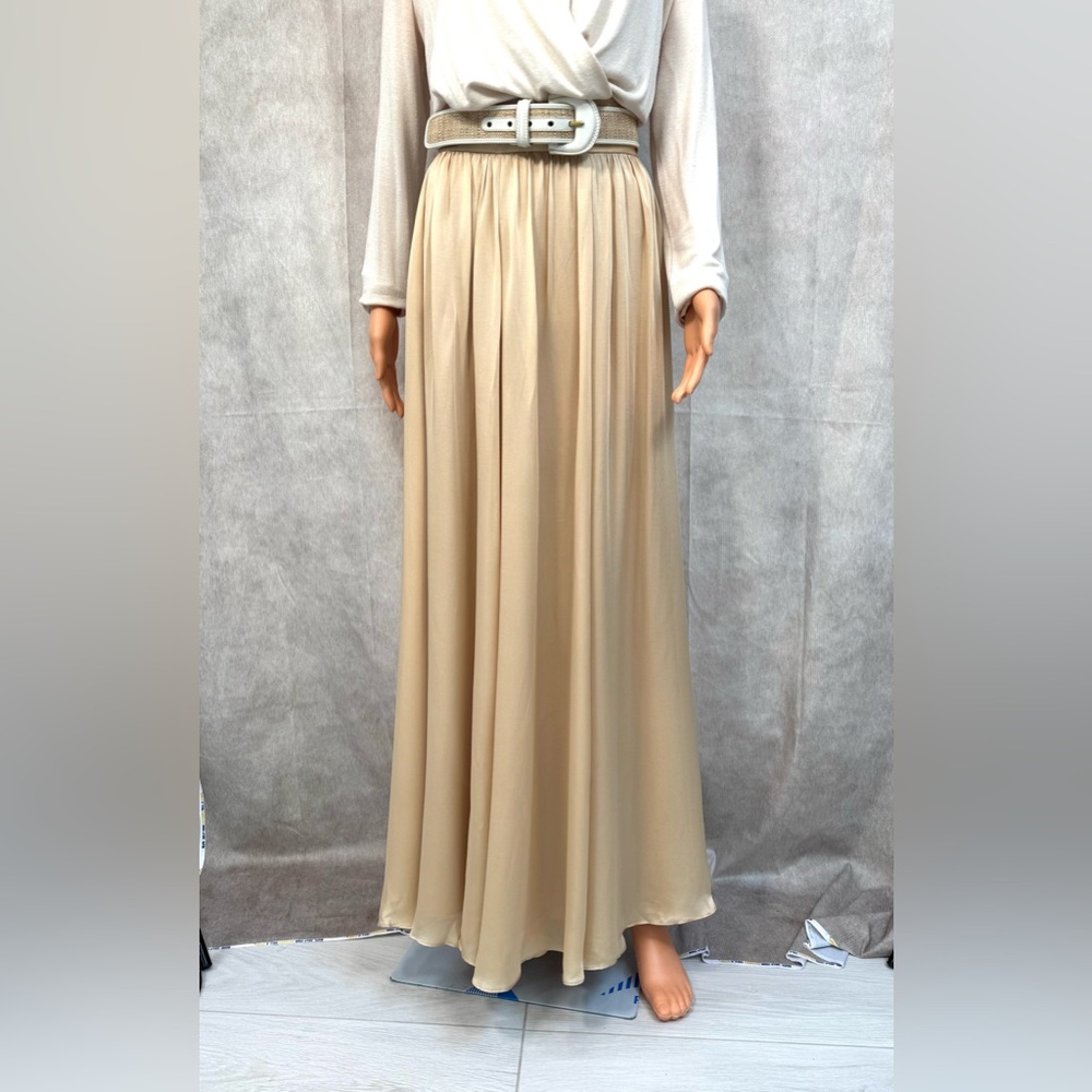 Zimmermann Silk Cream Pleated A-Line Maxi Skirt